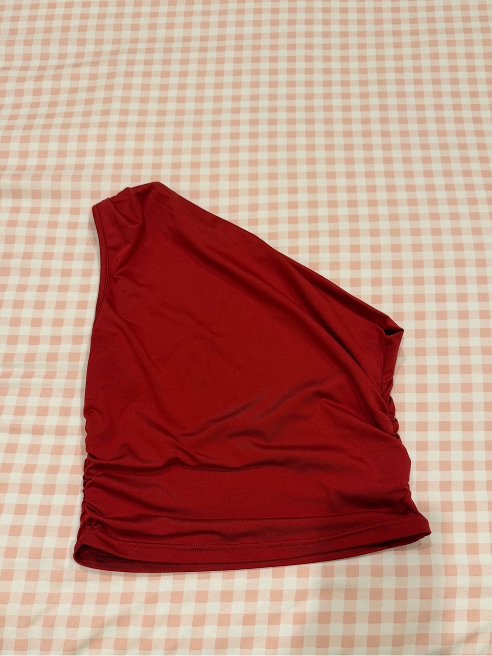 Women’s One-Shoulder Red Top